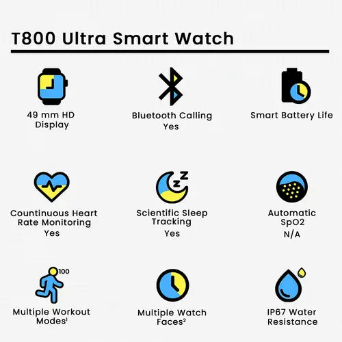 T800 Ultra2 Smart Watch with49 MM Dial Size